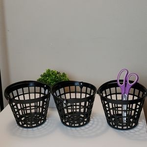 3 strong black bucket/baskets.
